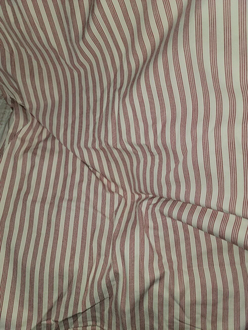 Pottery Barn Duvet King, 2 Standard Shams Red and White Striped Cotton